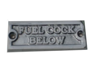 Chrome fuel cock label