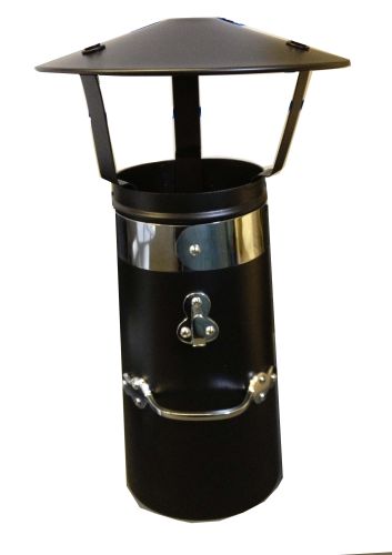 12" Double skin chimney with chrome band and black coolie hat