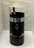 12" Double skin chimney with chrome band and stainless coolie hat
