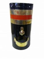  12" Double skin chimney with two brass bands and red stripe