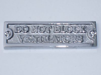 Chrome ventilator label